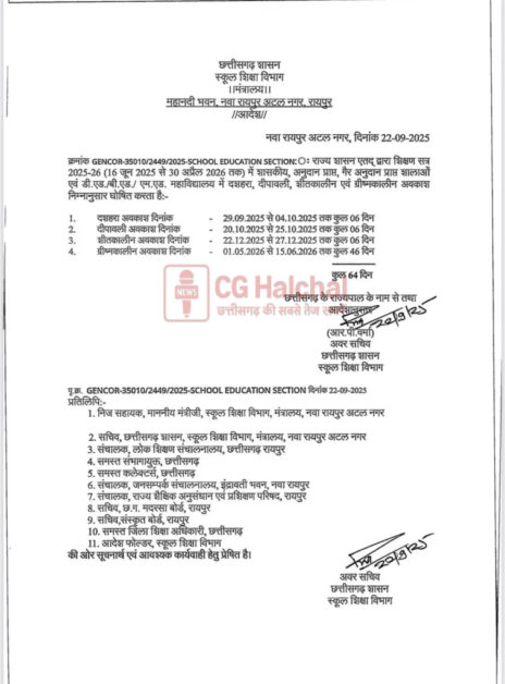 CG Holiday List Schools 22 09 2025