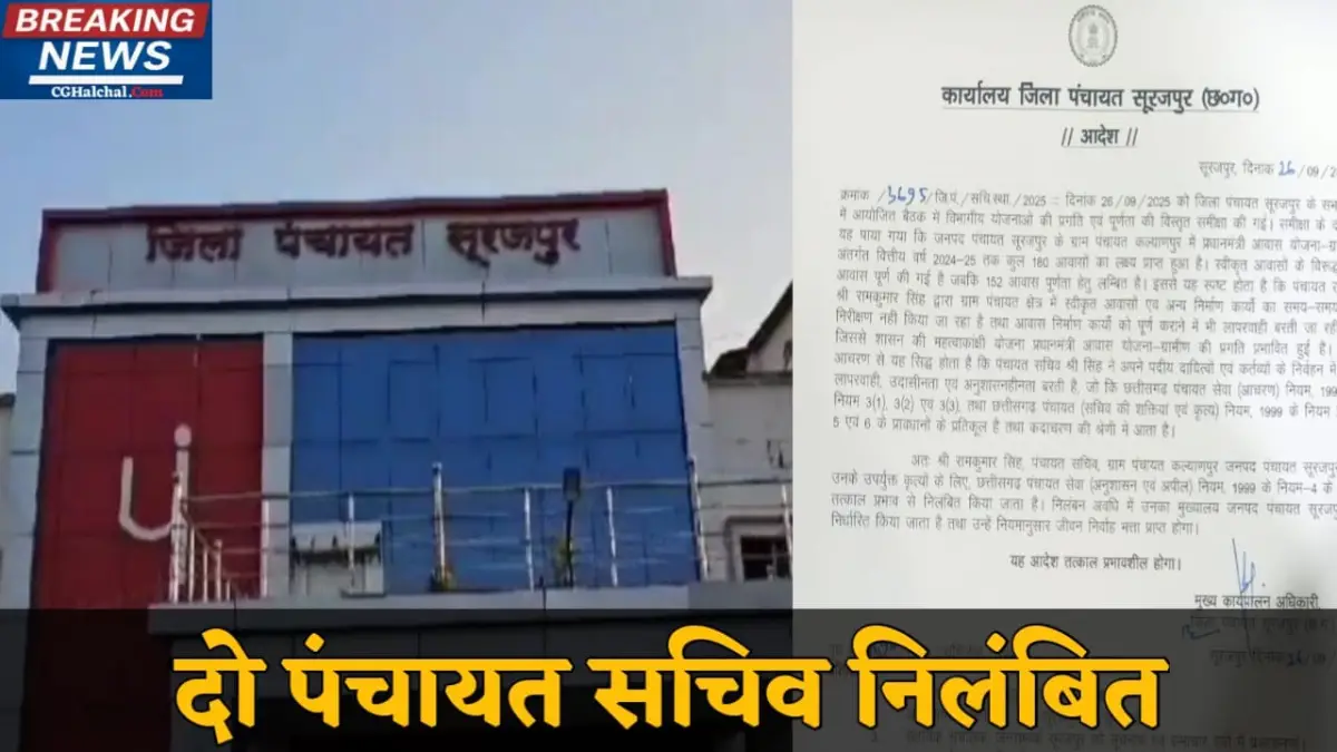 दो पंचायत सचिव निलंबित